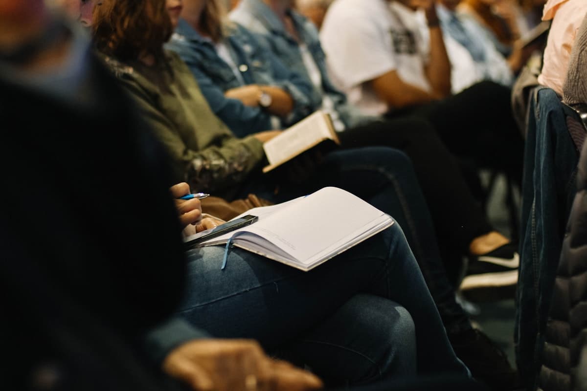 Community gathering in a church hall