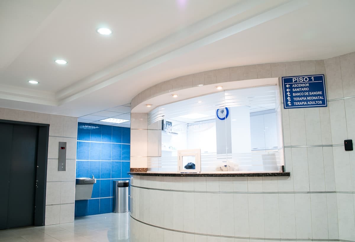Medical practice reception and clinical workspace
